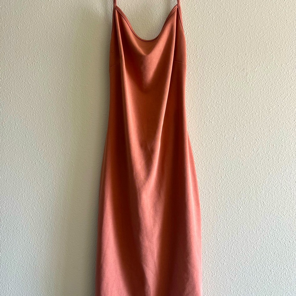Mauve open back midi dress